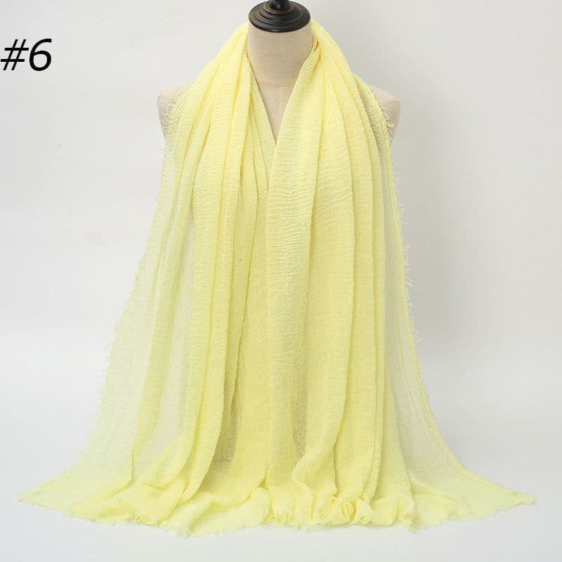 image-LAVENA Women's Pleated Cotton Linen Scarf Shawl 90x180cm