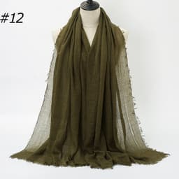 image-LAVENA Women's Pleated Cotton Linen Scarf Shawl 90x180cm