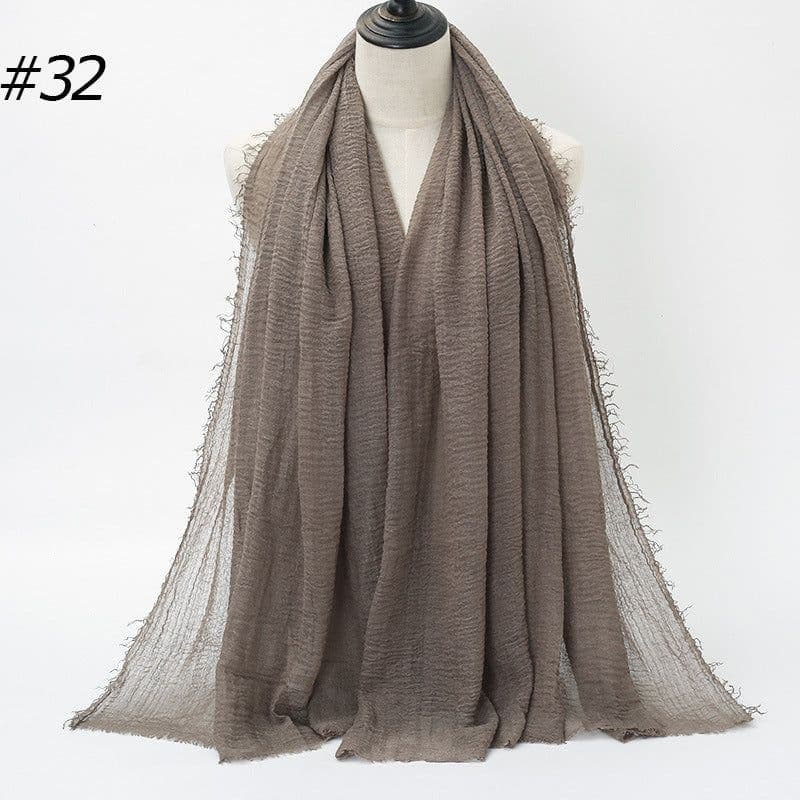 image-LAVENA Women's Pleated Cotton Linen Scarf Shawl 90x180cm