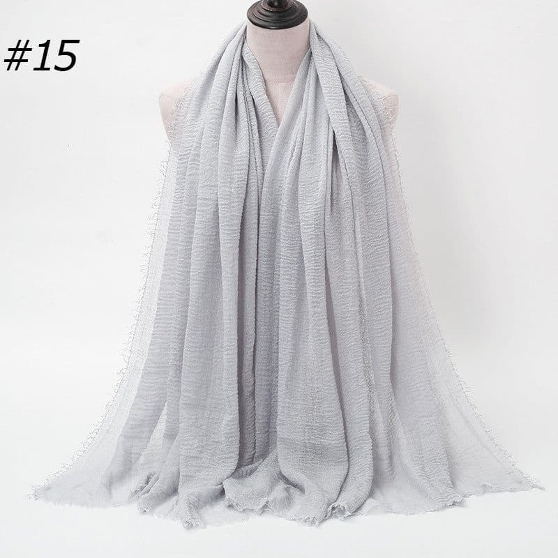 image-LAVENA Women's Pleated Cotton Linen Scarf Shawl 90x180cm