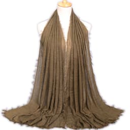 image-LAVENA Women's Pleated Cotton Linen Scarf Shawl 90x180cm