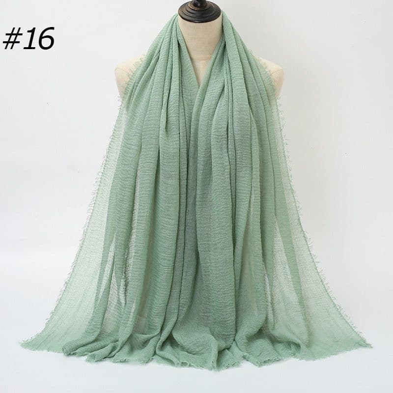 image-LAVENA Women's Pleated Cotton Linen Scarf Shawl 90x180cm
