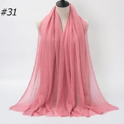 image-LAVENA Women's Pleated Cotton Linen Scarf Shawl 90x180cm