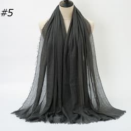 image-LAVENA Women's Pleated Cotton Linen Scarf Shawl 90x180cm