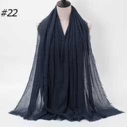 image-LAVENA Women's Pleated Cotton Linen Scarf Shawl 90x180cm