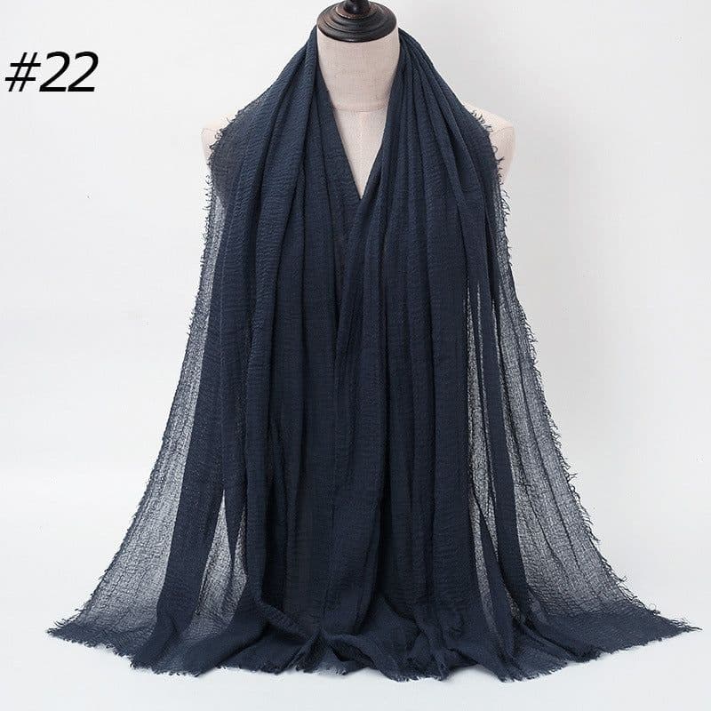 image-LAVENA Women's Pleated Cotton Linen Scarf Shawl 90x180cm