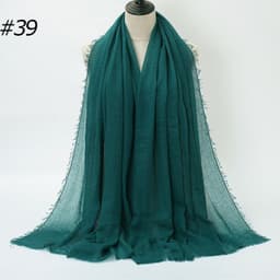 image-LAVENA Women's Pleated Cotton Linen Scarf Shawl 90x180cm