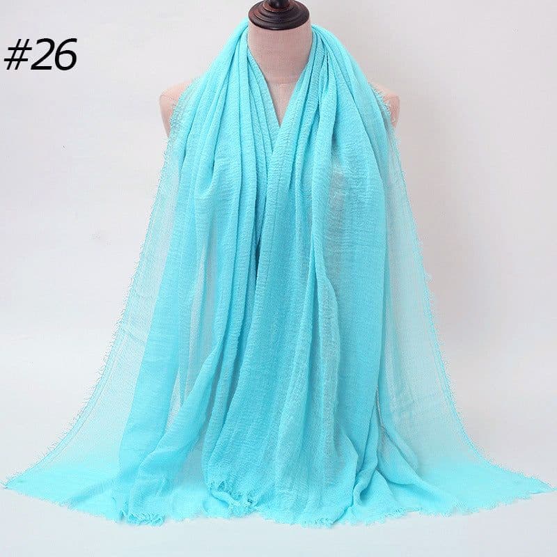 image-LAVENA Women's Pleated Cotton Linen Scarf Shawl 90x180cm
