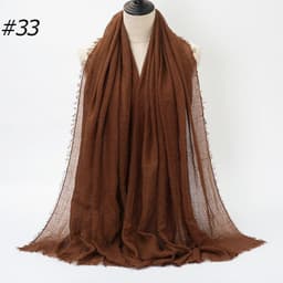 image-LAVENA Women's Pleated Cotton Linen Scarf Shawl 90x180cm