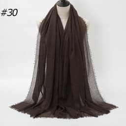 image-LAVENA Women's Pleated Cotton Linen Scarf Shawl 90x180cm