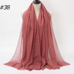 image-LAVENA Women's Pleated Cotton Linen Scarf Shawl 90x180cm