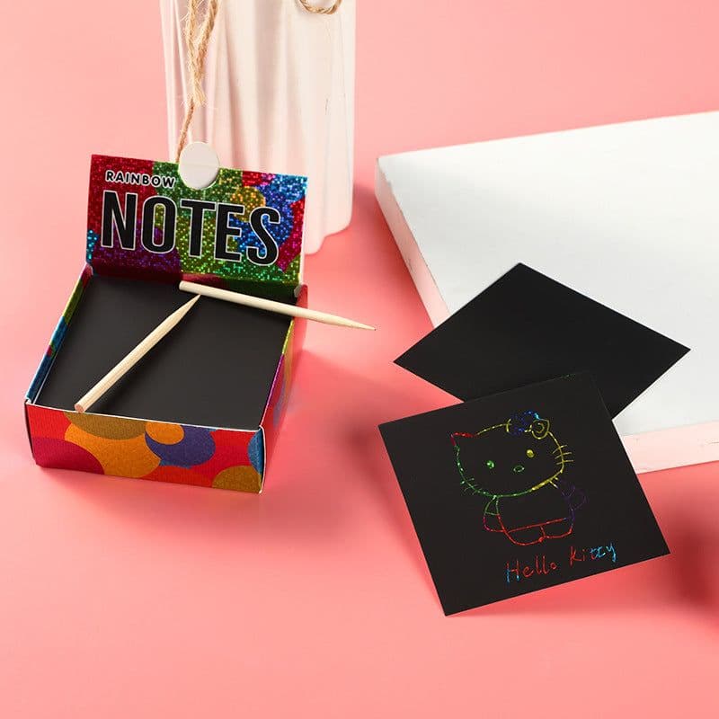 image-Colorful Scratch Art Drawing Paper for Children 100 Sheets with Pens