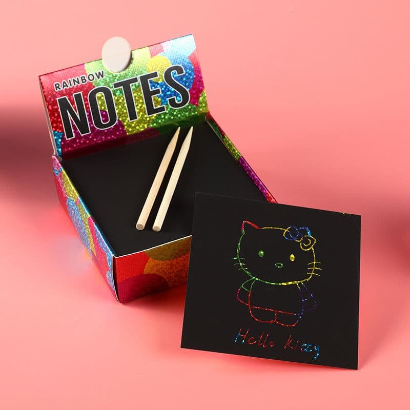 image-Colorful Scratch Art Drawing Paper for Children 100 Sheets with Pens