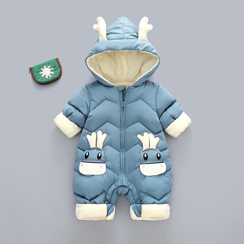 image-Dr. Zhuang Winter Hooded Romper Baby Jumpsuit Unisex Cotton