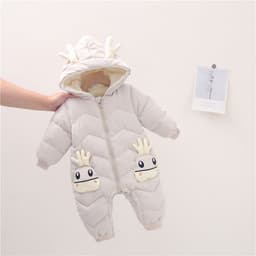 image-Dr. Zhuang Winter Hooded Romper Baby Jumpsuit Unisex Cotton