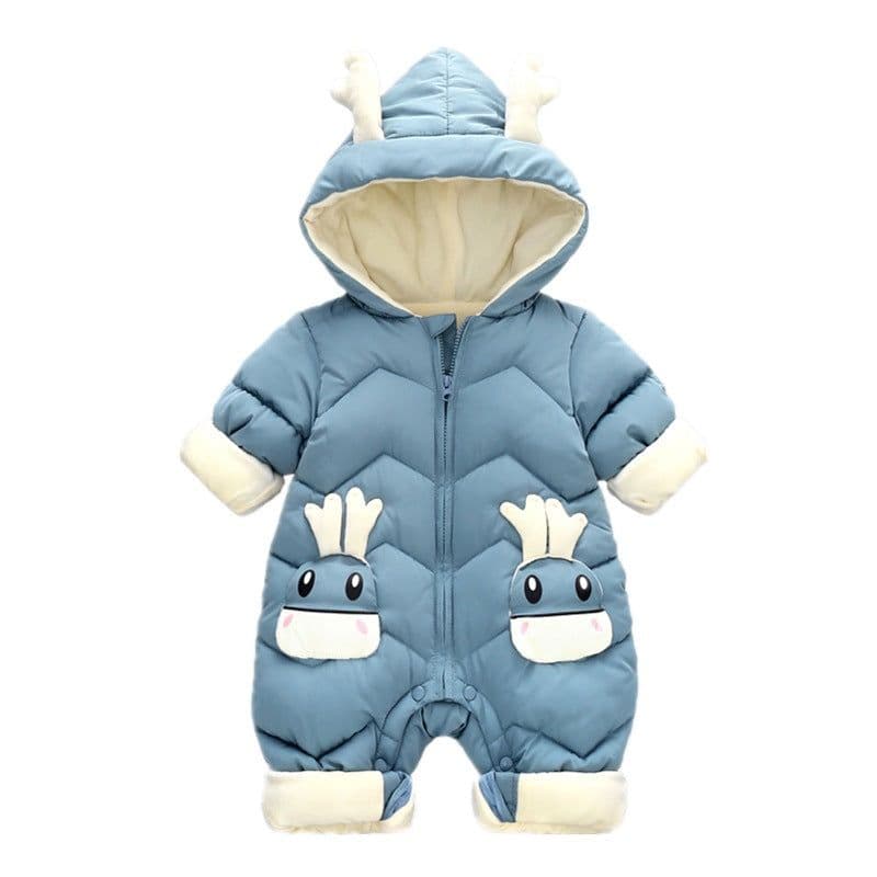 image-Dr. Zhuang Winter Hooded Romper Baby Jumpsuit Unisex Cotton
