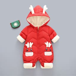 image-Dr. Zhuang Winter Hooded Romper Baby Jumpsuit Unisex Cotton