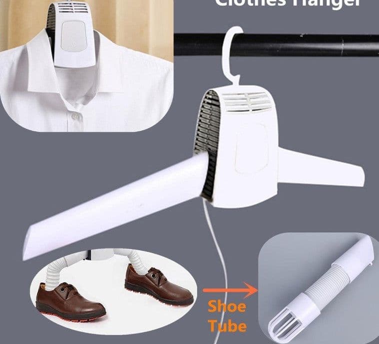 image-Electric Portable Folding Drying Rack with Shoe Tube Option