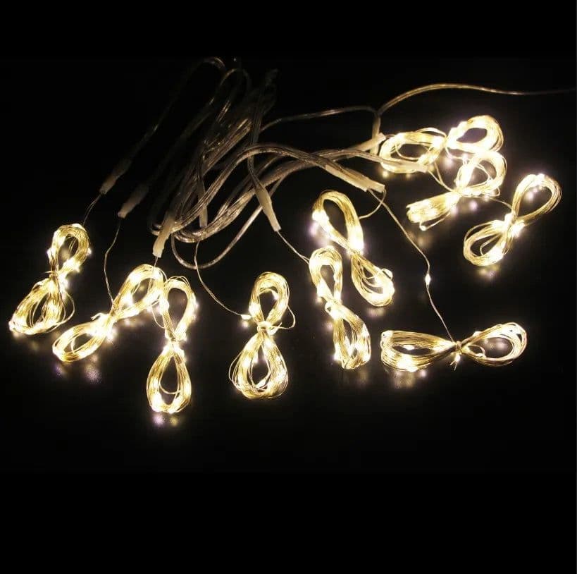 image-LED Curtain String Lights USB Battery Powered with Remote Control