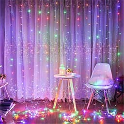 image-LED Curtain String Lights USB Battery Powered with Remote Control