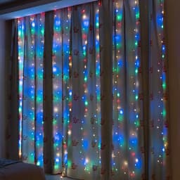 image-LED Curtain String Lights USB Battery Powered with Remote Control