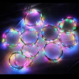 image-LED Curtain String Lights USB Battery Powered with Remote Control