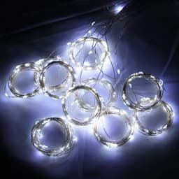 image-LED Curtain String Lights USB Battery Powered with Remote Control