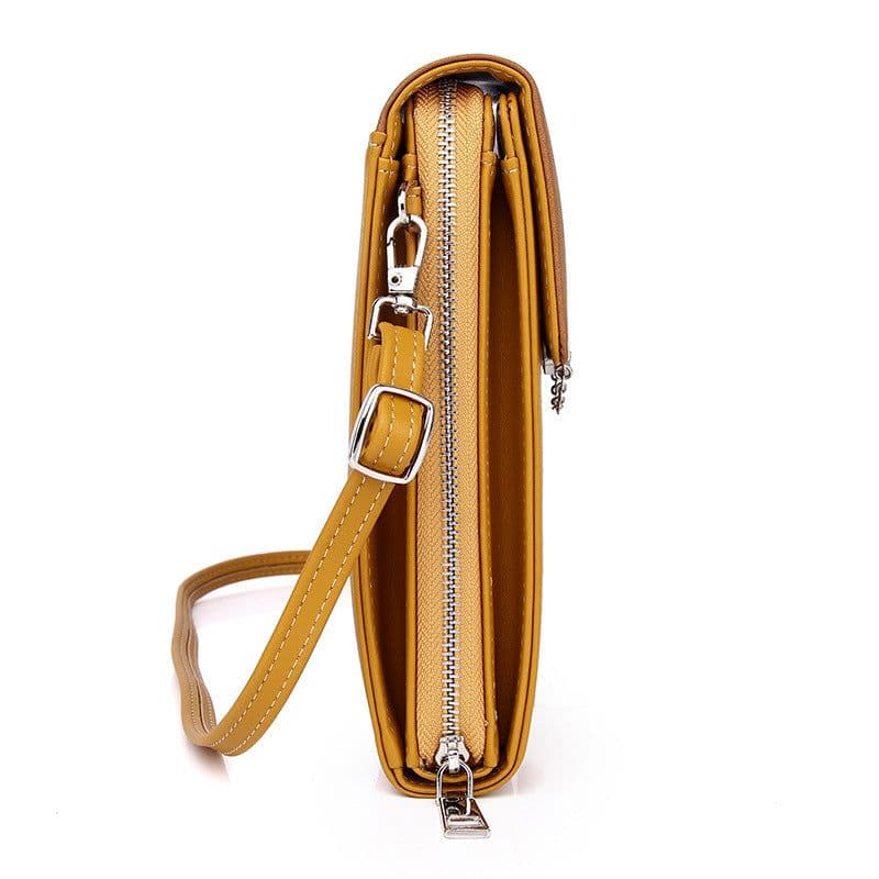 image-Women's PU Leather Crossbody Phone Wallet with Card Slots
