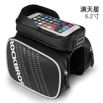 image-ROCKBROS Bicycle Top Tube Bag 6.2" Touch Screen Phone Holder ZH009