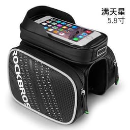 image-ROCKBROS Bicycle Top Tube Bag 6.2" Touch Screen Phone Holder ZH009