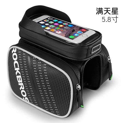 image-ROCKBROS Bicycle Top Tube Bag 6.2" Touch Screen Phone Holder ZH009