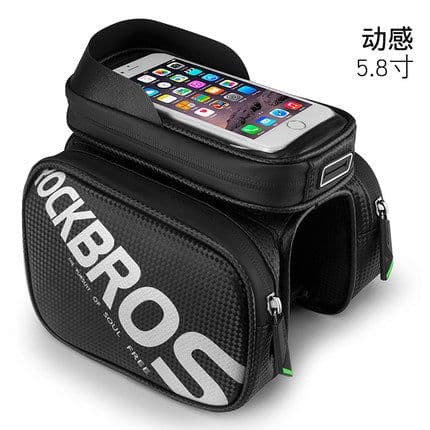 image-ROCKBROS Bicycle Top Tube Bag 6.2" Touch Screen Phone Holder ZH009
