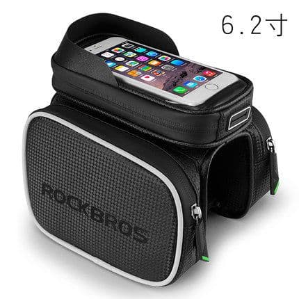 image-ROCKBROS Bicycle Top Tube Bag 6.2" Touch Screen Phone Holder ZH009
