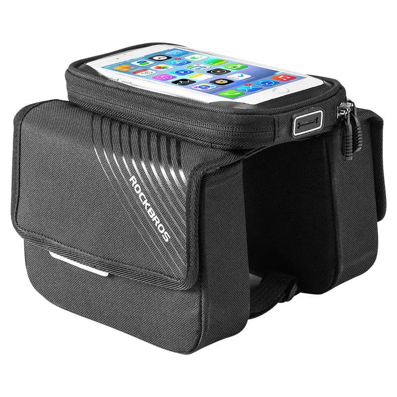 image-Rock Brothers 6.0" Bicycle Front Tube Bag Waterproof Touch Screen