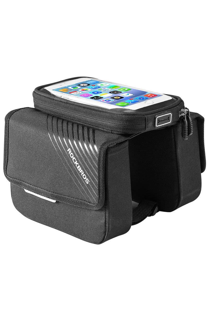 image-Rock Brothers 6.0" Bicycle Front Tube Bag Waterproof Touch Screen