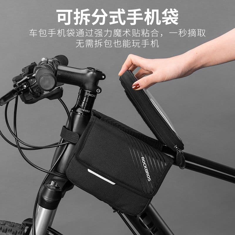 image-Rock Brothers 6.0" Bicycle Front Tube Bag Waterproof Touch Screen