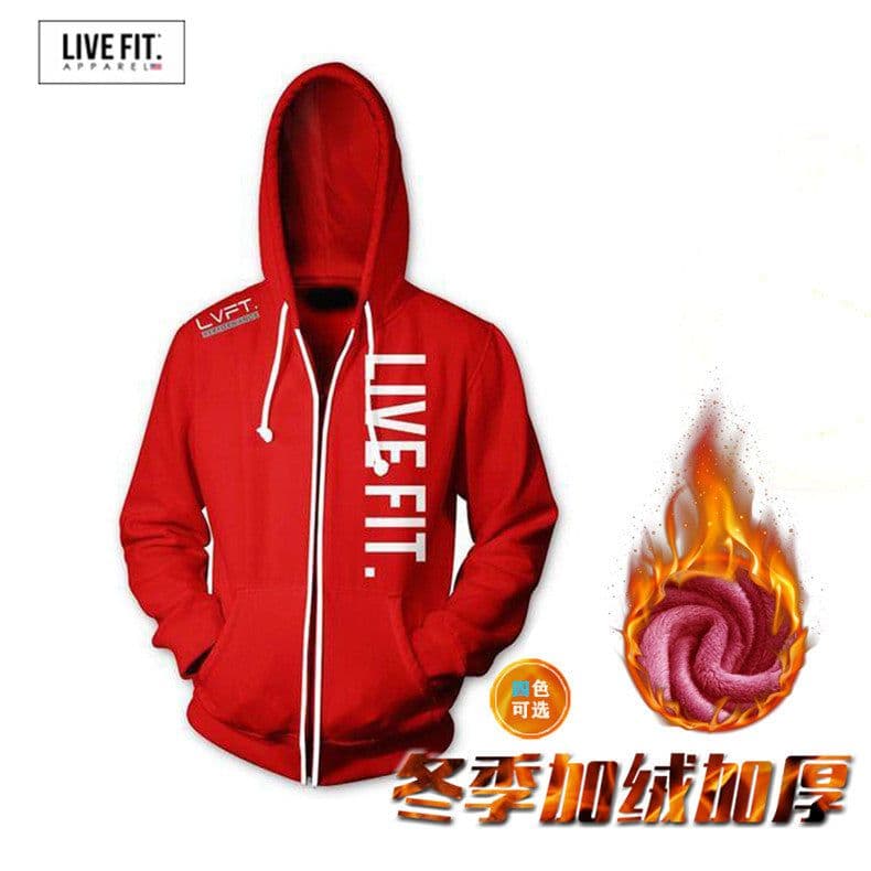 image-Men's Fleece Zip-Up Sports Jacket Sweater