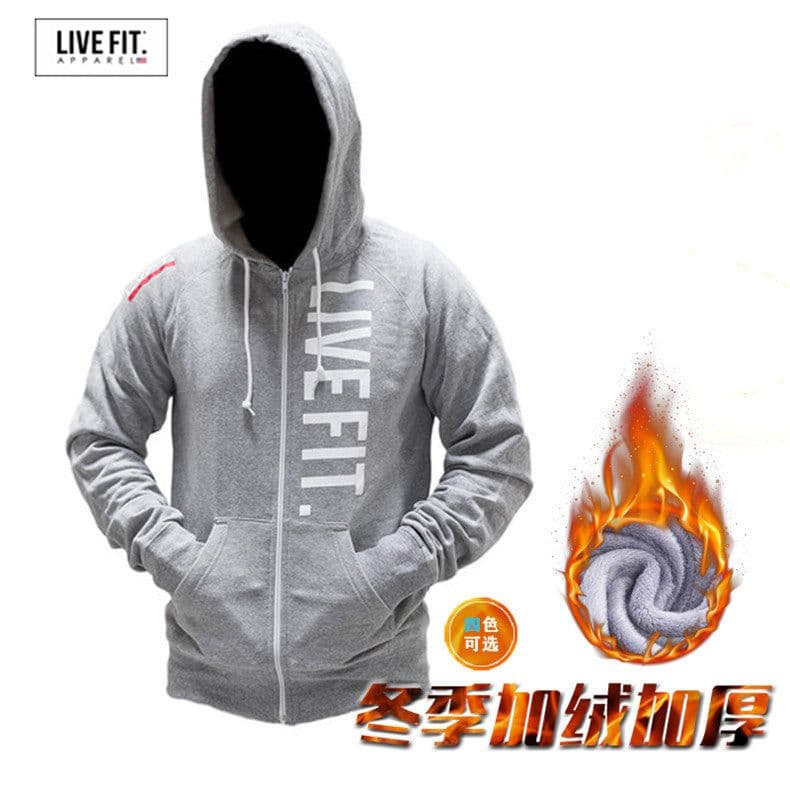 image-Men's Fleece Zip-Up Sports Jacket Sweater