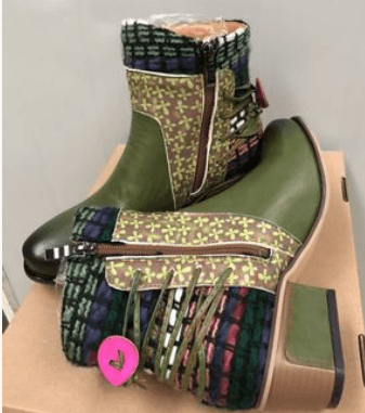 image-Women's Martin Boots Low Heel Short Ankle Boots with Side Zipper
