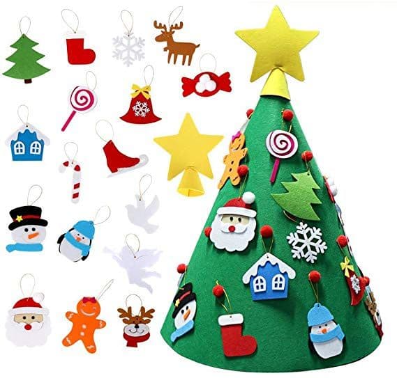 image-Felt Christmas Tree - Custom Cartoon Design Christmas Decoration