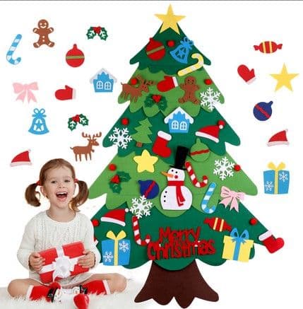 image-Felt Christmas Tree - Custom Cartoon Design Christmas Decoration