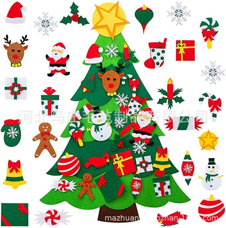 image-Felt Christmas Tree - Custom Cartoon Design Christmas Decoration