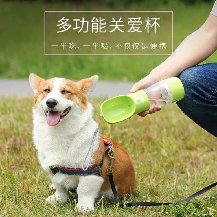 image-Pet Food and Water Cup Dog Hanging Bowl Portable Dispenser
