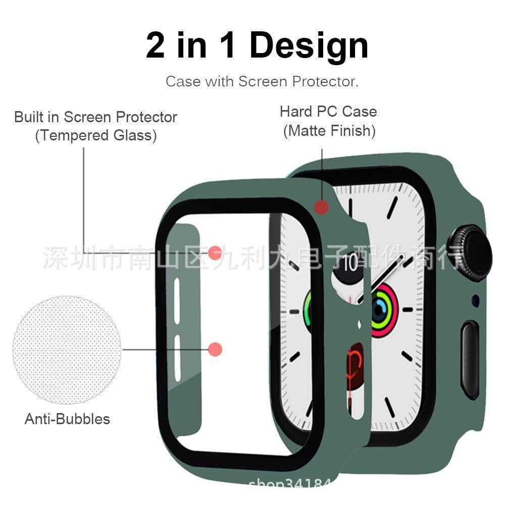 image-Apple Watch Case with Screen Protector 42mm Series 1-6 PC Clear