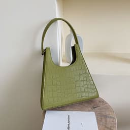 image-Women's PU Leather Stone Pattern Tote Shoulder Bag