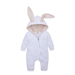 image-Kids Tales Cotton Hooded Zipper Romper with Rabbit Ears
