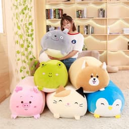 image-Down Cotton Plush Pillow Penguin Cat Shiba Inu Cartoon Toy 90cm