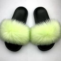 image-Unisex Faux Fur Flip Flop Slippers Flat Sandals