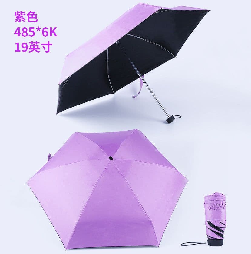 image-Five-Fold Mini Pocket Umbrella UV Protection Compact Folding