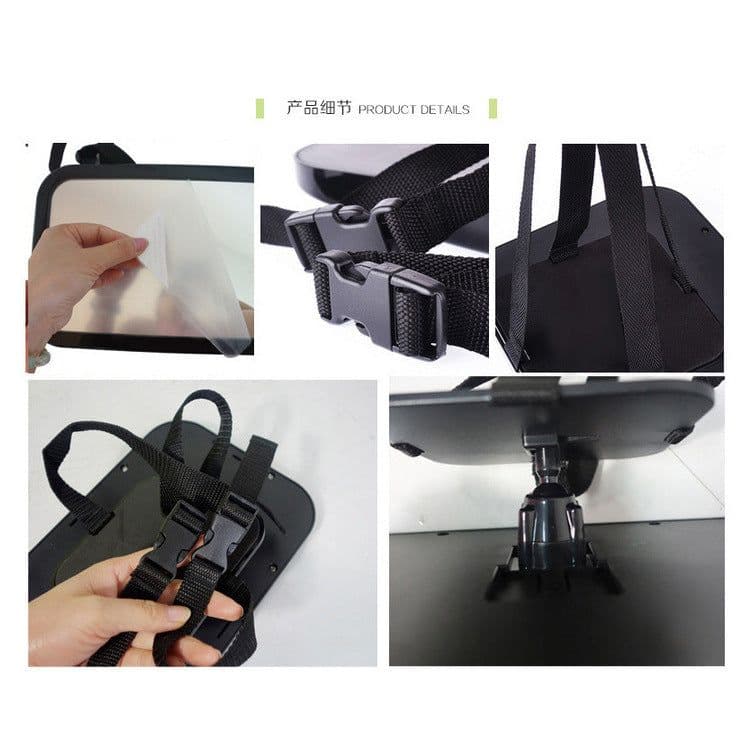 image-Baby Car Rearview Mirror - Acrylic Child Safety Mirror Black